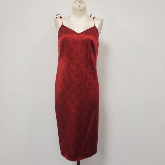 Banana Republic Dresses & Skirts - Vintage Banana Republic Womens‎ Y2K Silk Midi Dress Size 4 Red Floral Vampire